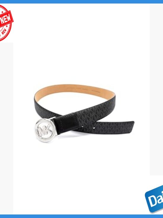 32mm Leather Belt with Buckle Closure, Standard Fit for Women